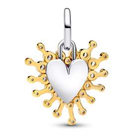 Pandora 764141C01 Charm-Anhänger Strahlendes Herz Zweifarbig