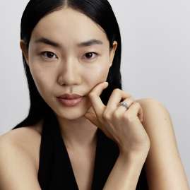 Pandora 194413C01 Women's Ring Silver Halo Heart Trilogy