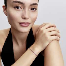 Pandora 593927C02 Women's Tennis Bracelet Silver with Cubic Zirconia Pink