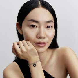 Pandora 794424C02 Silber Charm-Anhänger Mattschwarzes Keramik Herz-Schloss