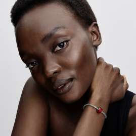 Pandora 794425C00 Silver Charm Red Murano Glass