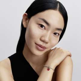 Pandora 794429C01 Silver Dangle Charm Red Murano Glass Heart