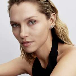 Pandora 294411C01 Women's Stud Earrings Halo Heart Trilogy Silver