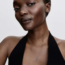 Pandora 394416C01-50 Women's Necklace Sparkling Heart Padlock Silver