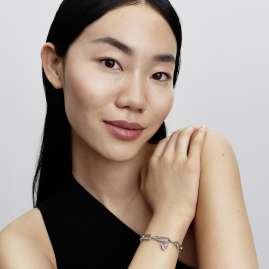 Pandora 793626C02 Mini Dangle Charm Silver Winged Heart Pink