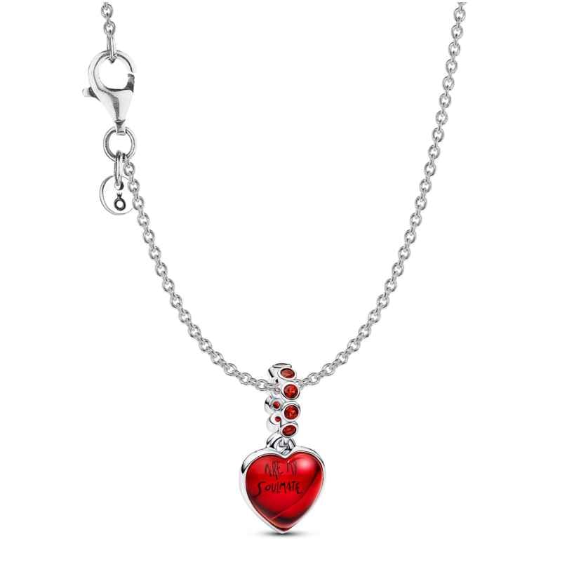 Pandora 21528 Damen-Kette Silber Geschenkset Rotes Muranoglas Herz 4262551215289