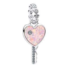 Pandora 21529 Damen-Halskette Silber Schmuckset Opalisierender Herz-Schlüssel
