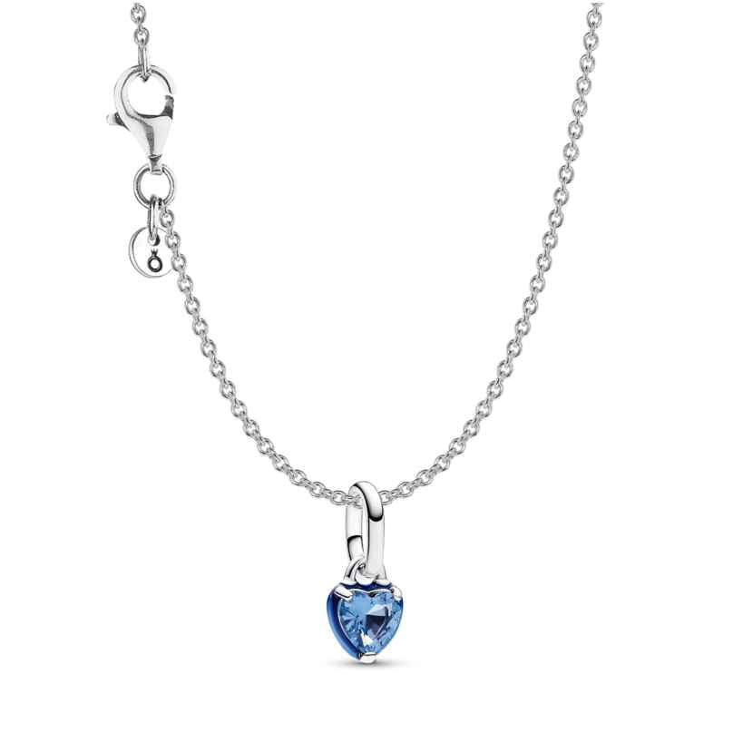 Pandora 21532 Damen-Halskette Geschenkset Silber Blaues Chakra Herz 4262551215326