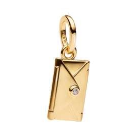 Pandora 21533 Damen-Kette Schmuckset Goldfarben mit Anhänger Liebesbrief
