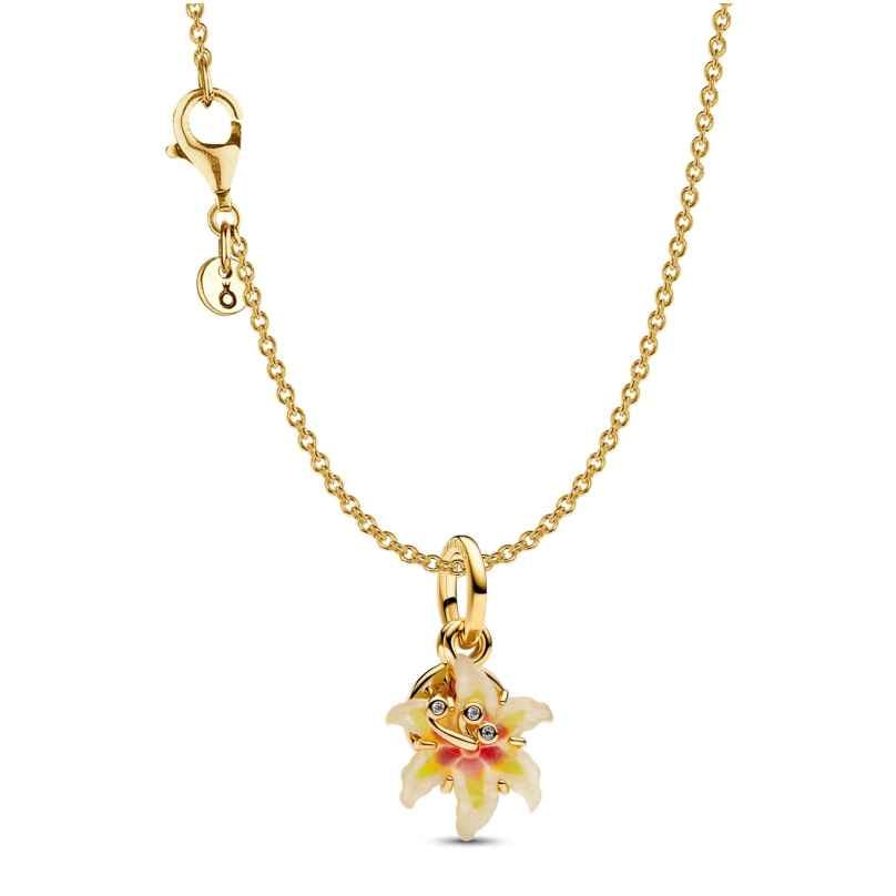 Pandora 21535 Damen-Halskette Disney Rapunzel Sonnentropfenblume Goldfarben 4262551215357