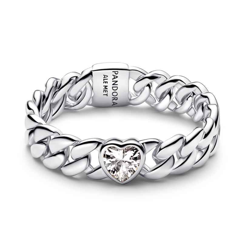 Pandora 194386C01 Kettenring für Frauen mit Herz Silber