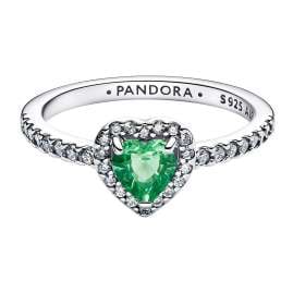 Pandora 198421C08 Damenring Silber Erhabenes Herz Mintgrün