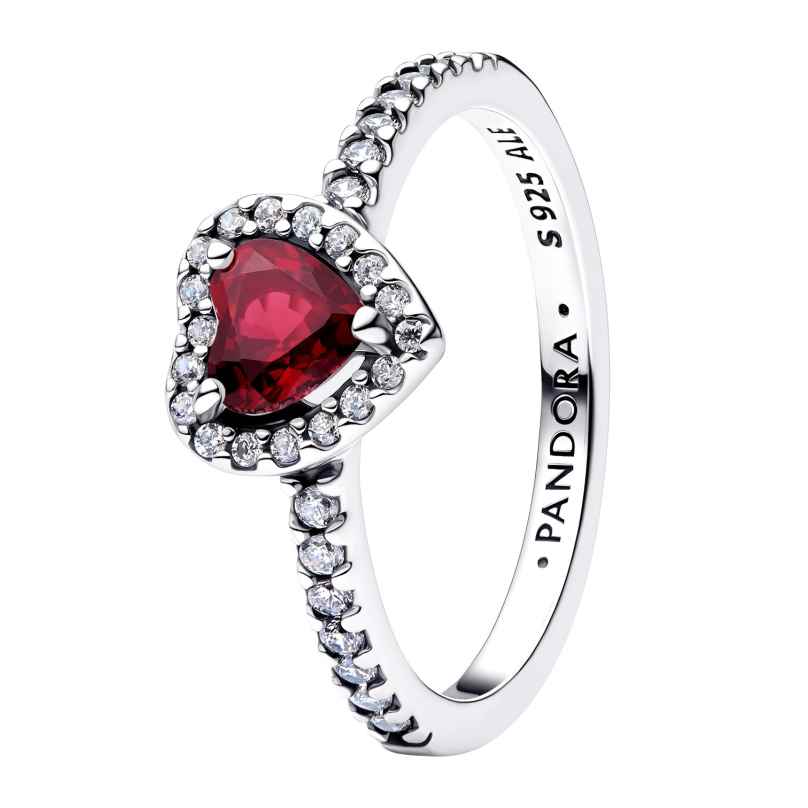 Pandora 198421C13 Damen-Ring 925 Silber Erhabenes Herz Fuchsiarosa