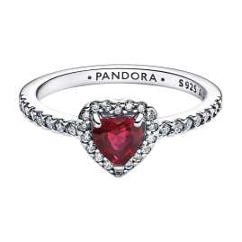 Pandora 198421C13 Damen-Ring 925 Silber Erhabenes Herz Fuchsiarosa