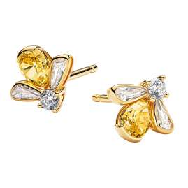 Pandora 264559C01 Damen-Ohrringe Ohrstecker Honigbiene Goldfarben