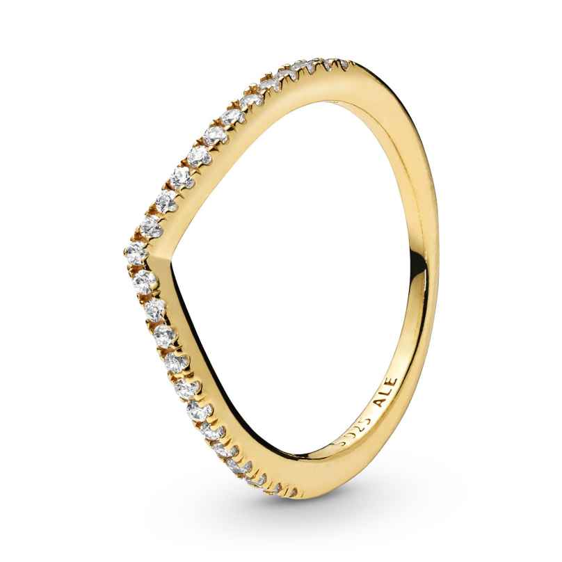 Pandora 168758C01 Damen-Ring Funkelnder Wishbone Goldfarben