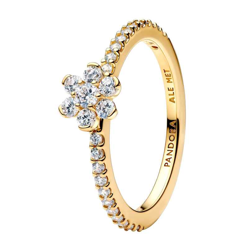 Pandora 164499C01 Damenring Funkelnde Blume Goldfarben