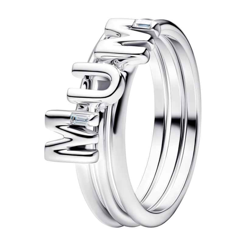 Pandora 194458C01 Damenring Silber Buchstaben Mum