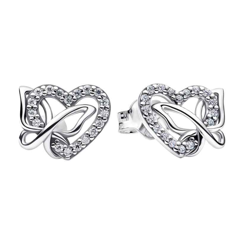 Pandora 294476C01 Damenohrringe Silber Verschlungenes Herz & Schmetterling 5700303279916