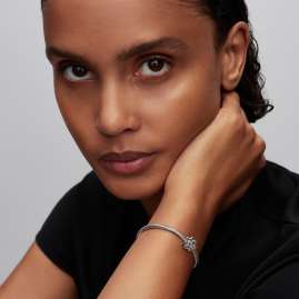 Pandora 764480C01 Silver Charm Pavé Flower