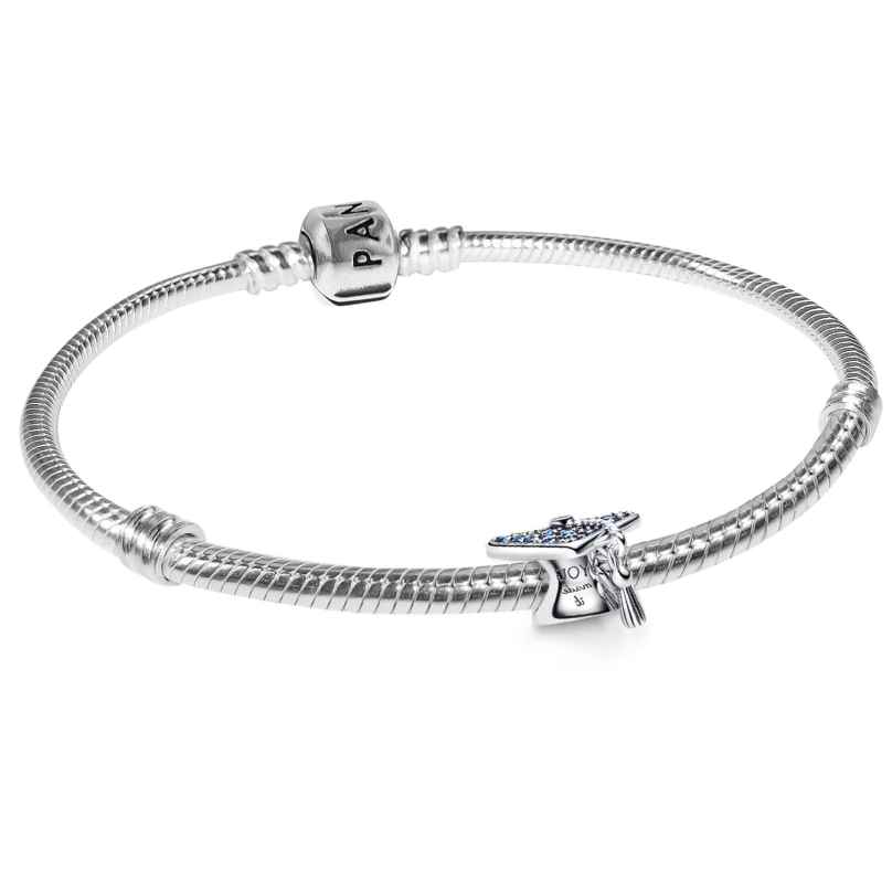 Pandora 21757 Damenarmband Starterset Silber Funkelnder Blauer Absolventen-Hut