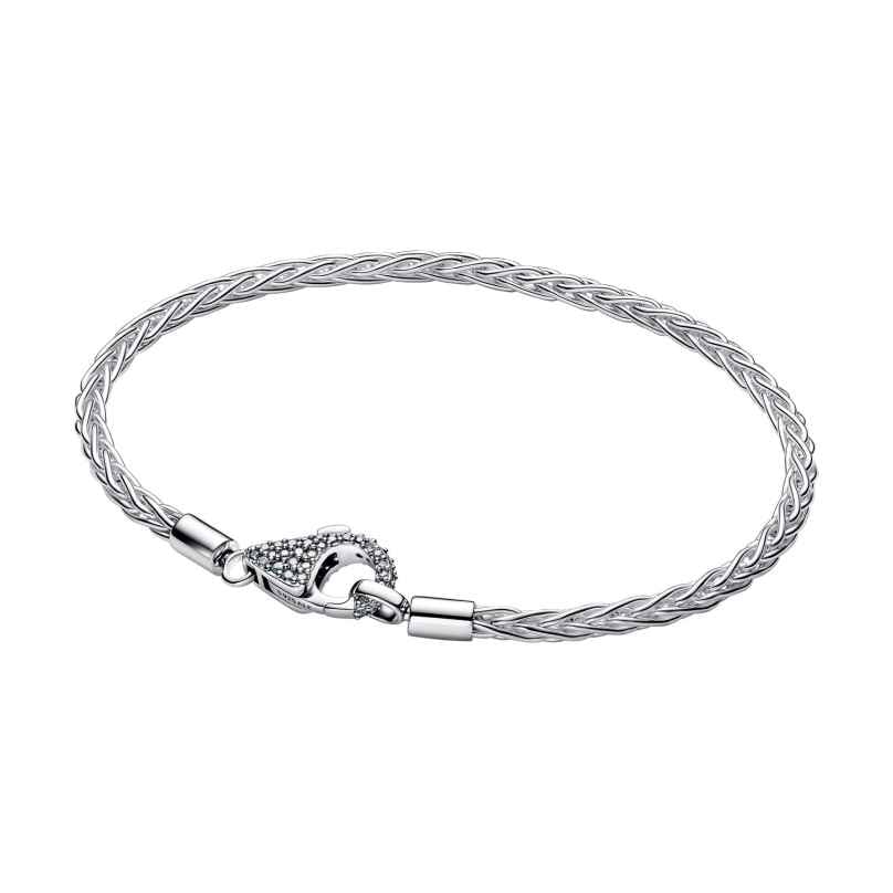 Pandora 594462C01 Damenarmband Silber Fuchsschwanz mit Pavé-Verschluss