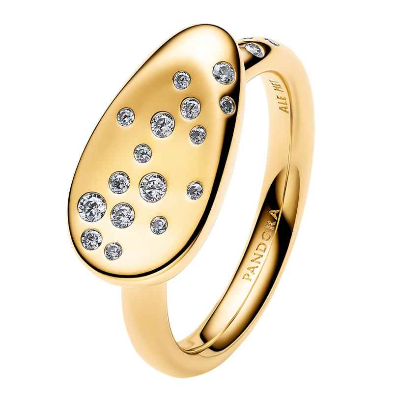 Pandora 164707C01 Siegelring für Damen mit Steinen Besetzt Goldfarben