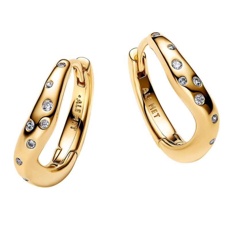 Pandora 264663C01 Creolen für Damen mit Steinen Besetzt Goldfarben 5700303291963