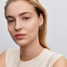 Pandora 264664C01 Damenohrringe Herz mit Steinen Besetzt Goldfarben