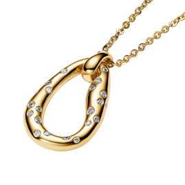 Pandora 364666C01-45 Damen-Collier mit Steinen Besetzt Goldfarben