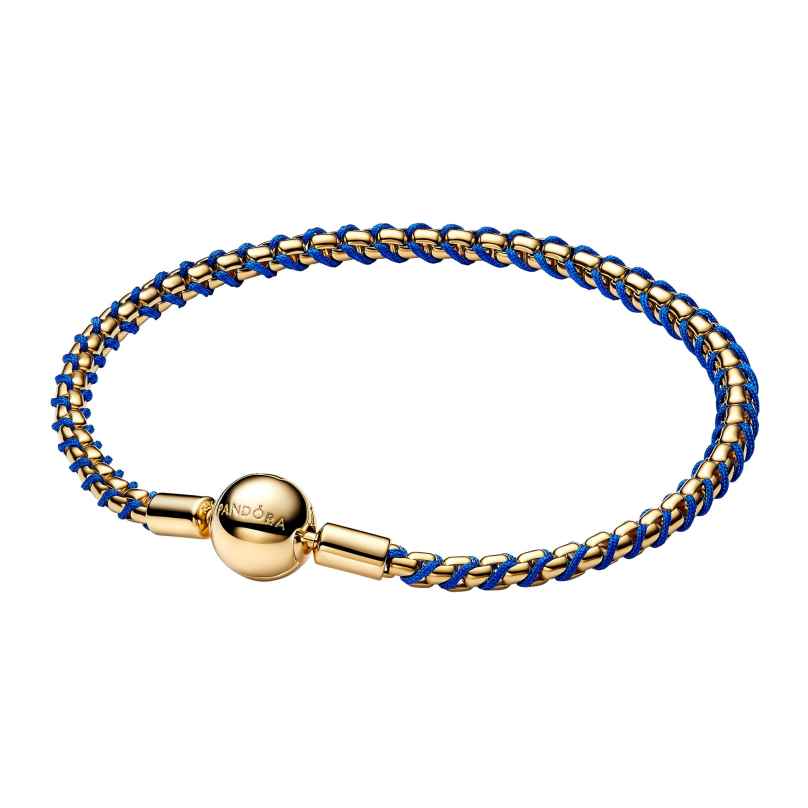 Pandora 563816C02 Damenarmband Veneziakette Goldfarben/Blau