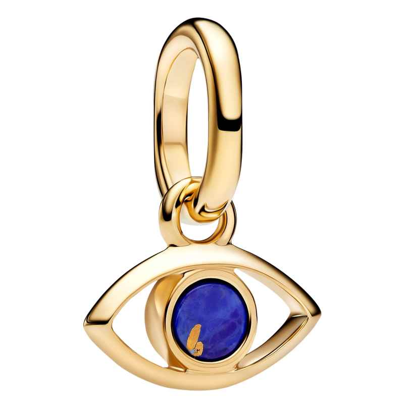 Pandora 764609C01 Mini Charm-Anhänger Goldfarben Böser Blick Blau 5700303291628