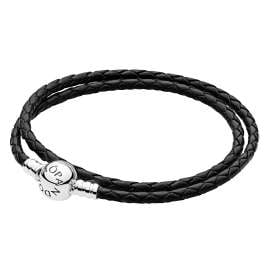 Pandora 31024 Bundle Gift Set Leather Bracelet with Charm Football