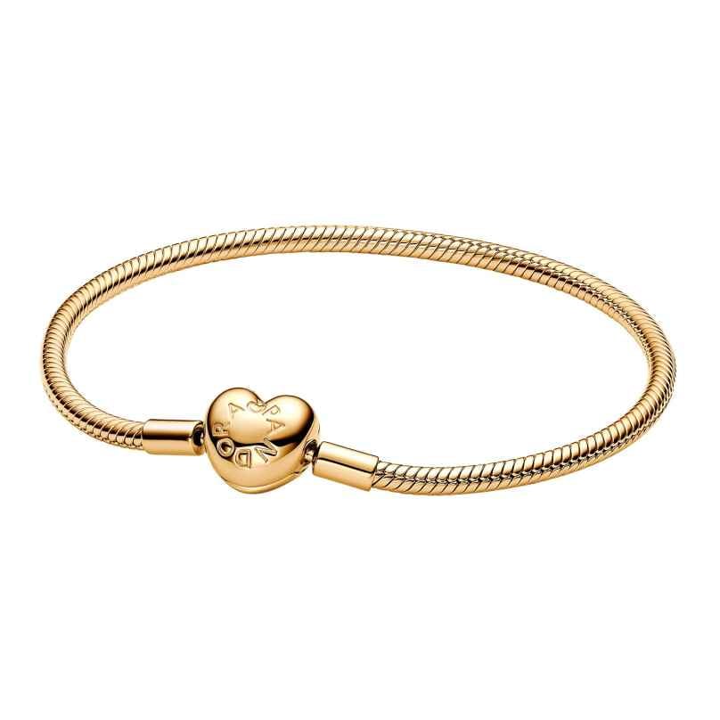 Pandora 563050C00 Damenarmband Goldfarben mit Herz-Verschluss