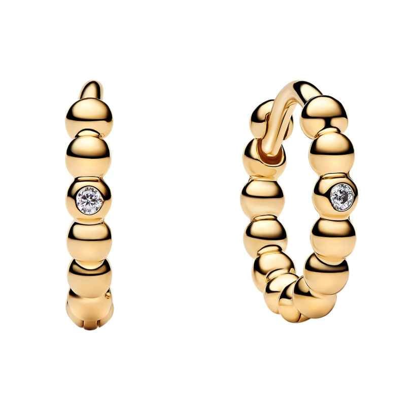 Pandora 264823C01 Damen-Ohrringe Goldfarben Huggies mit Kugeln 5700303312897
