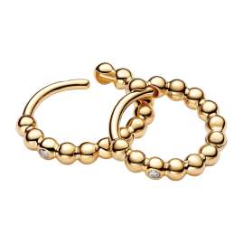Pandora 264823C01 Damen-Ohrringe Goldfarben Huggies mit Kugeln