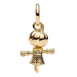 Pandora 764770C01 Charm Pendant Pumpkin Scarecrow Gold Tone