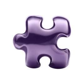 Pandora 794816C02 Mini Silver Charm Purple Puzzle Piece