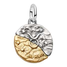 Pandora 764986C01 Medaillon-Charm Anhänger Zweifarbig Sternzeichen Stier