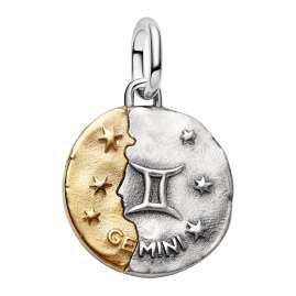Pandora 764989C01 Medaillon-Charm Anhänger Zweifarbig Sternzeichen Zwilling