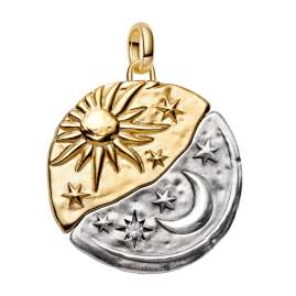 Pandora 31310 Women's Necklace Gift Set Bundle Two-Tone Sun and Moon XL