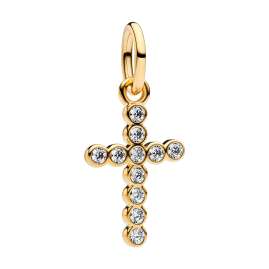 Pandora 31337 Women's Necklace Gold Tone Cross Gift Set Bundle