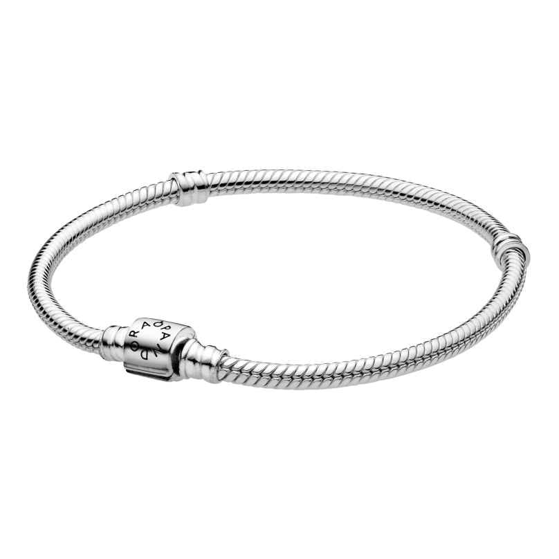 Pandora 598816C00 Silber Damen-Armband Schlangenkette Moments Barrel Clasp