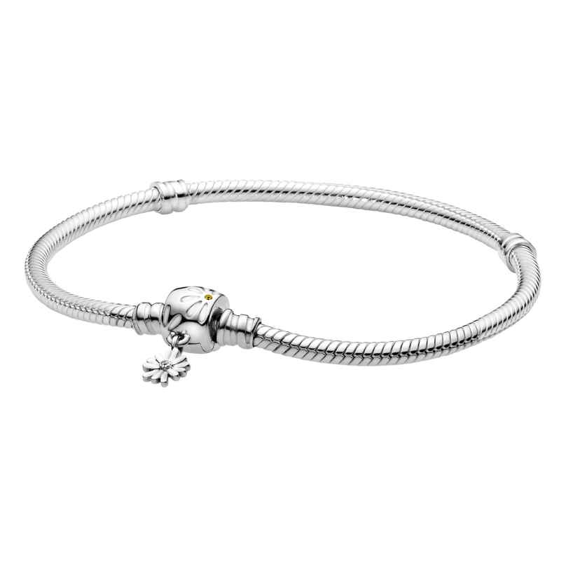 Pandora 598776C01 Silber Damen-Armband Moments Schlangenkette Gänseblümchen