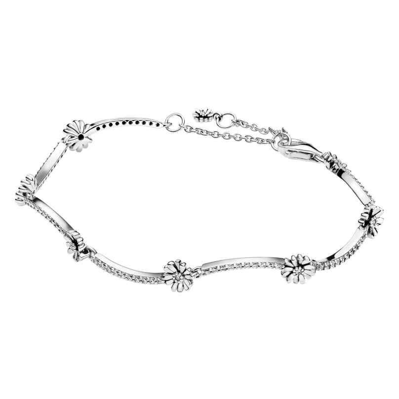 Pandora 598807C01 Silber-Armband für Damen Funkelndes Gänseblümchen