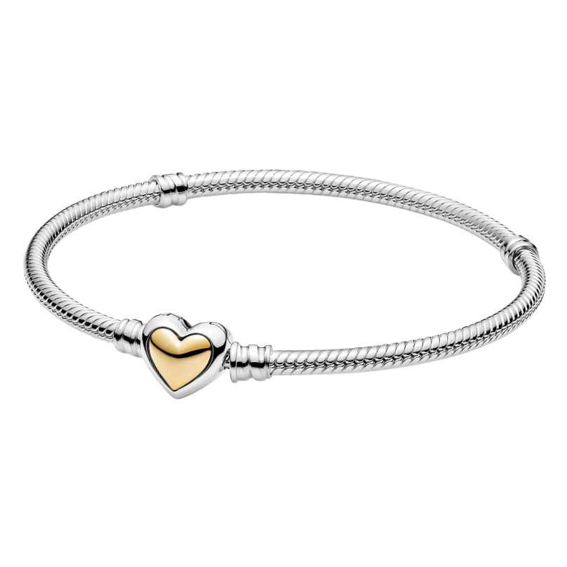 Pandora 599380C00 Damen-Armband Silber Gewölbtes Goldherz