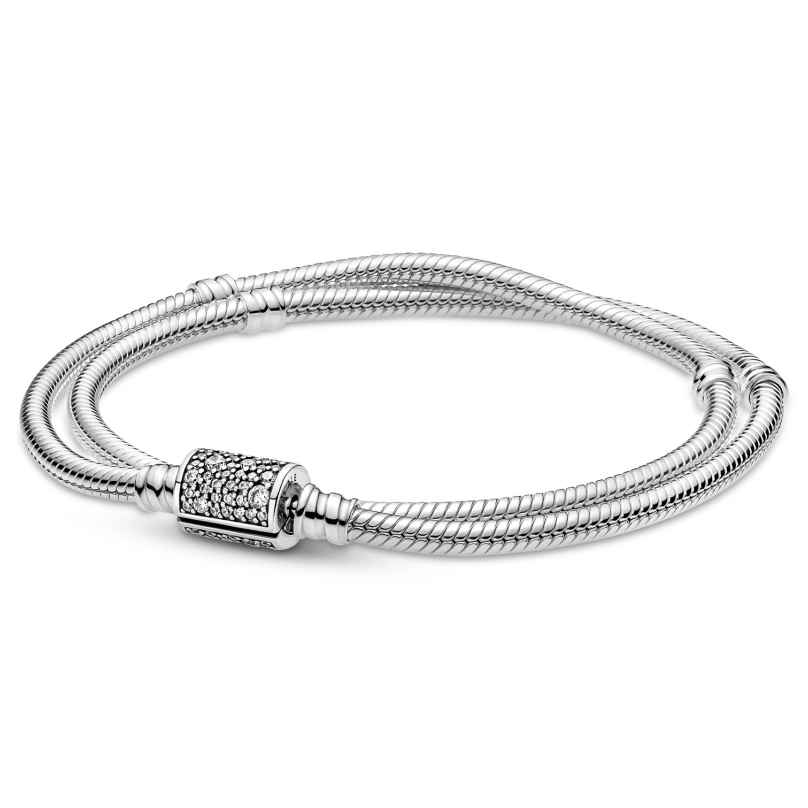 Pandora 599544C01-D Damen-Armband Silber Doppelreihig