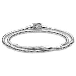 Pandora 599544C01-D Damen-Armband Silber Doppelreihig