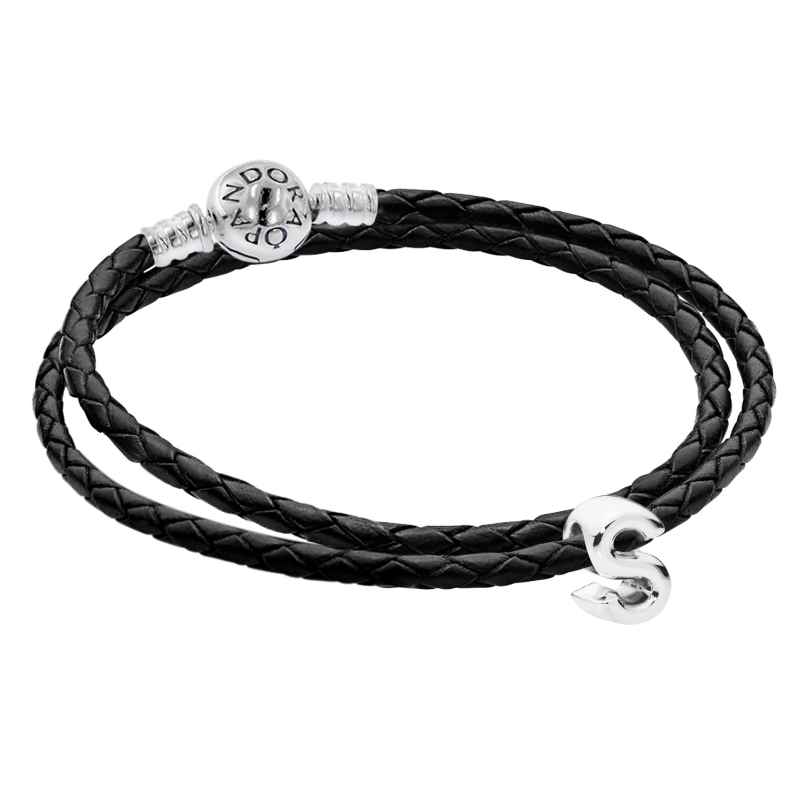 Pandora 41737 Damen-Armband Silber 925 mit Charm Buchstabe S