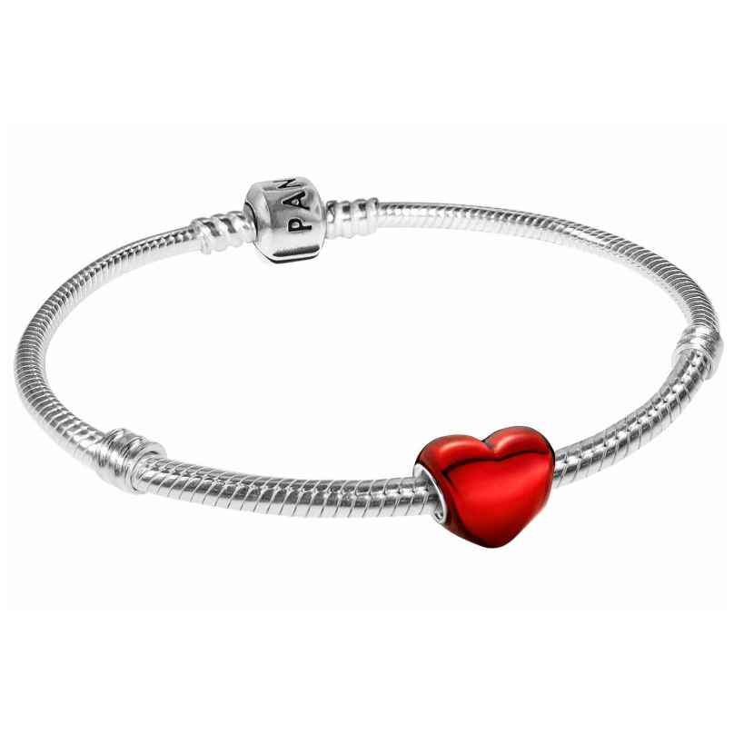 Pandora 39823 Women's Bracelet Starter Set Metallic Red Heart Silver